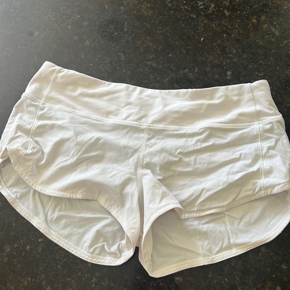 white lululemon shorts
